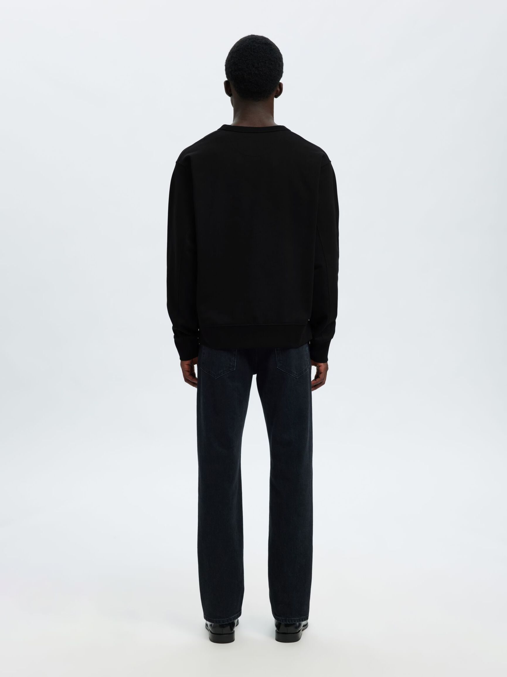 100% COTTON SWEATSHIRT, Black, highres