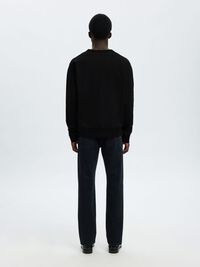 100% COTTON SWEATSHIRT, Black, highres