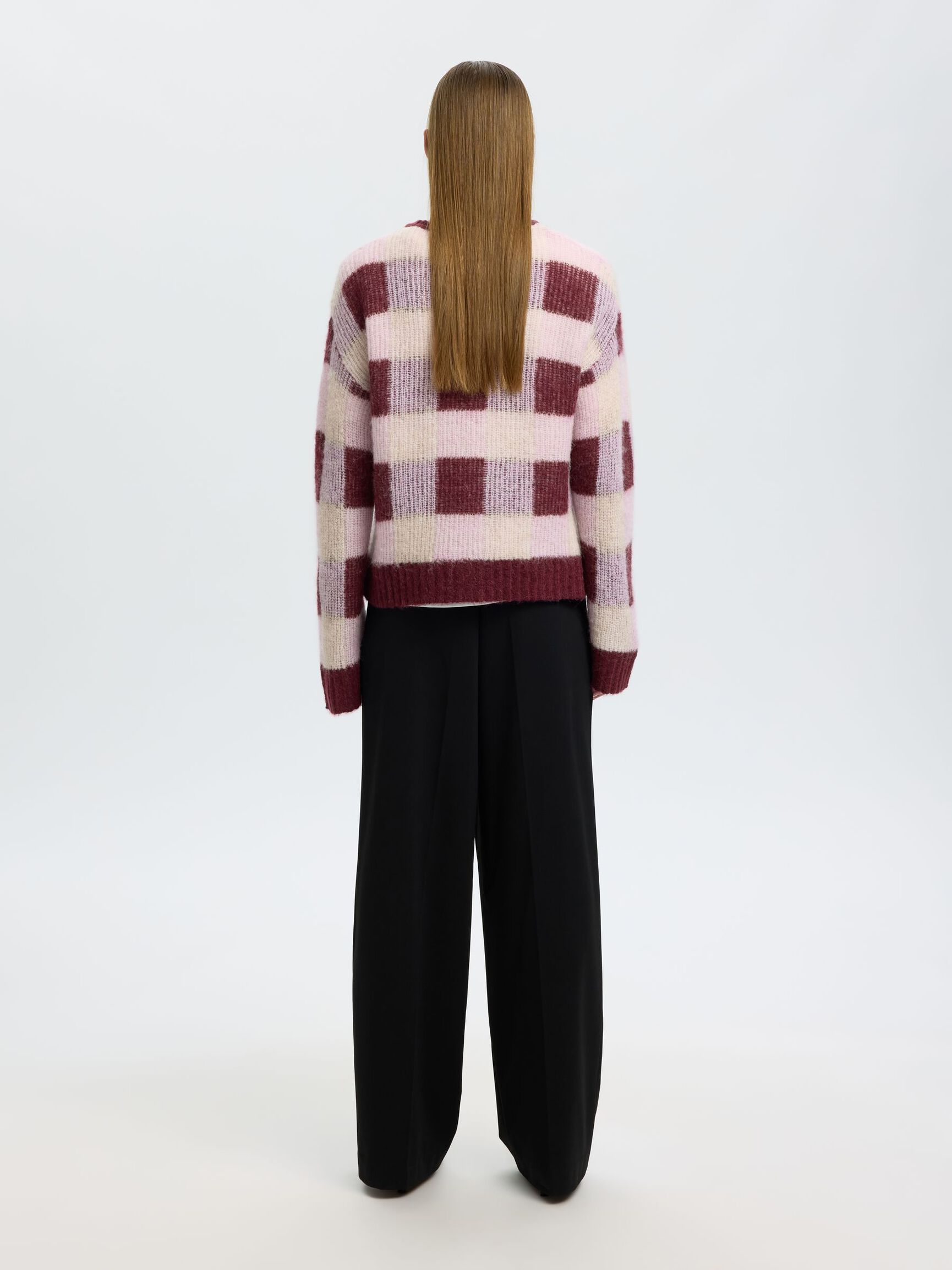 RUTETE STRIKKET PULLOVER, Tawny Port, highres