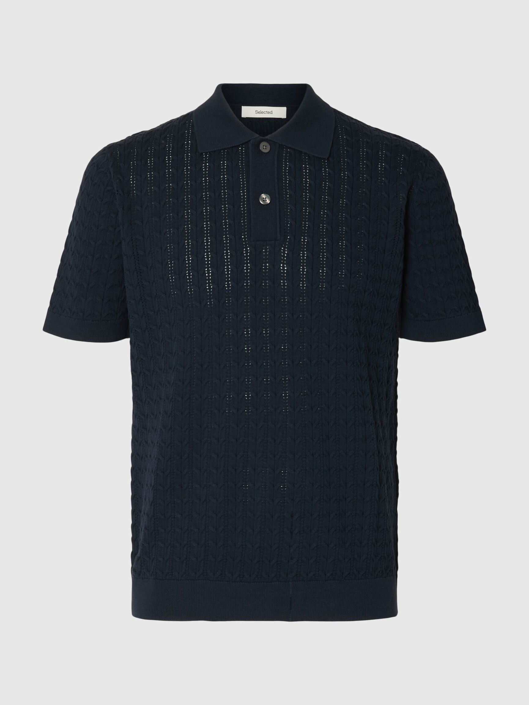 REGULAR FIT KNITTED POLO SHIRT, Sky Captain, highres