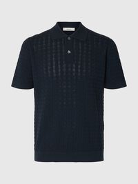 REGULAR FIT KNITTED POLO SHIRT, Sky Captain, highres