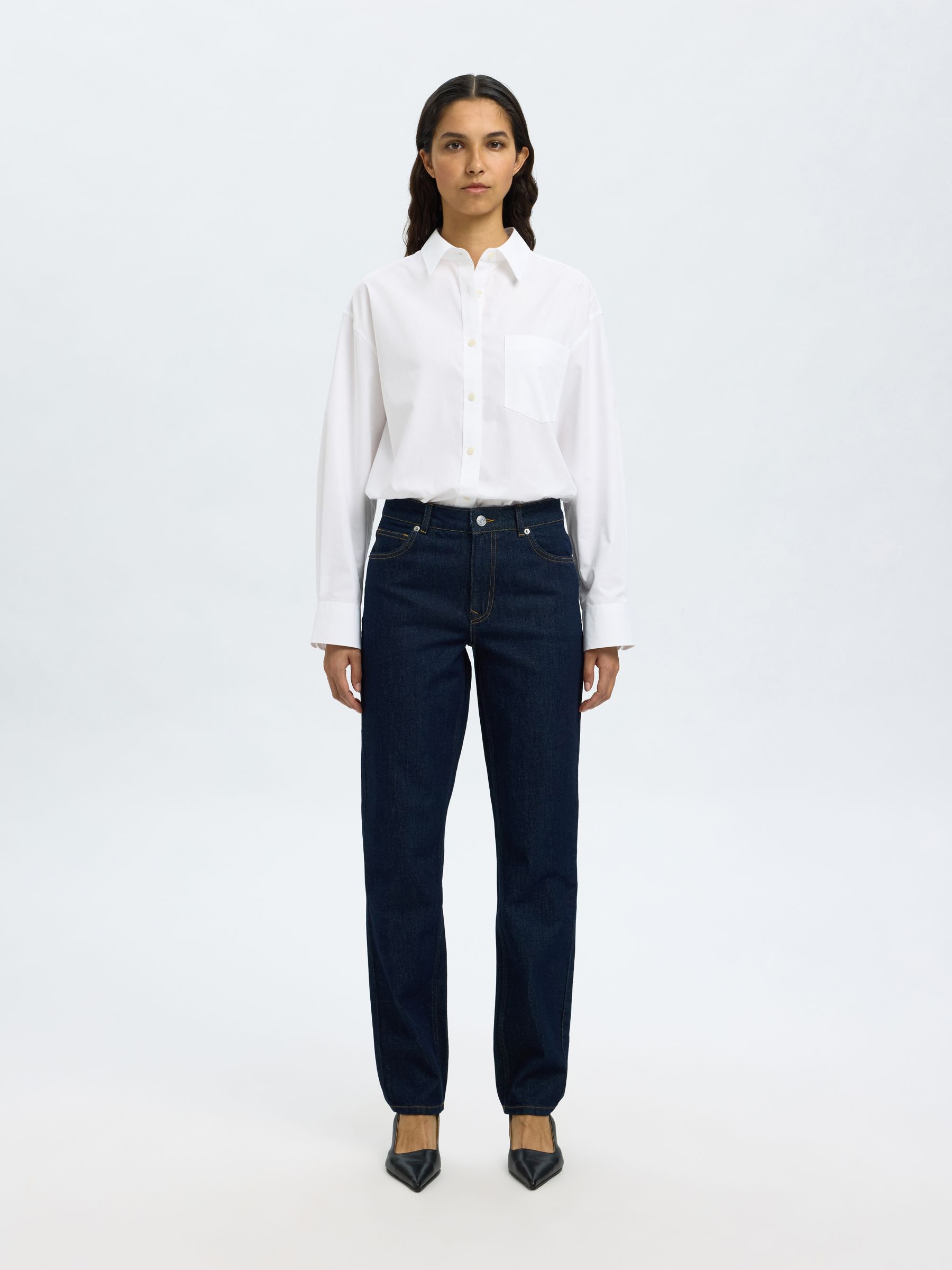 SLIM TAPERED FIT -FARKUT, Dark Blue Denim, highres