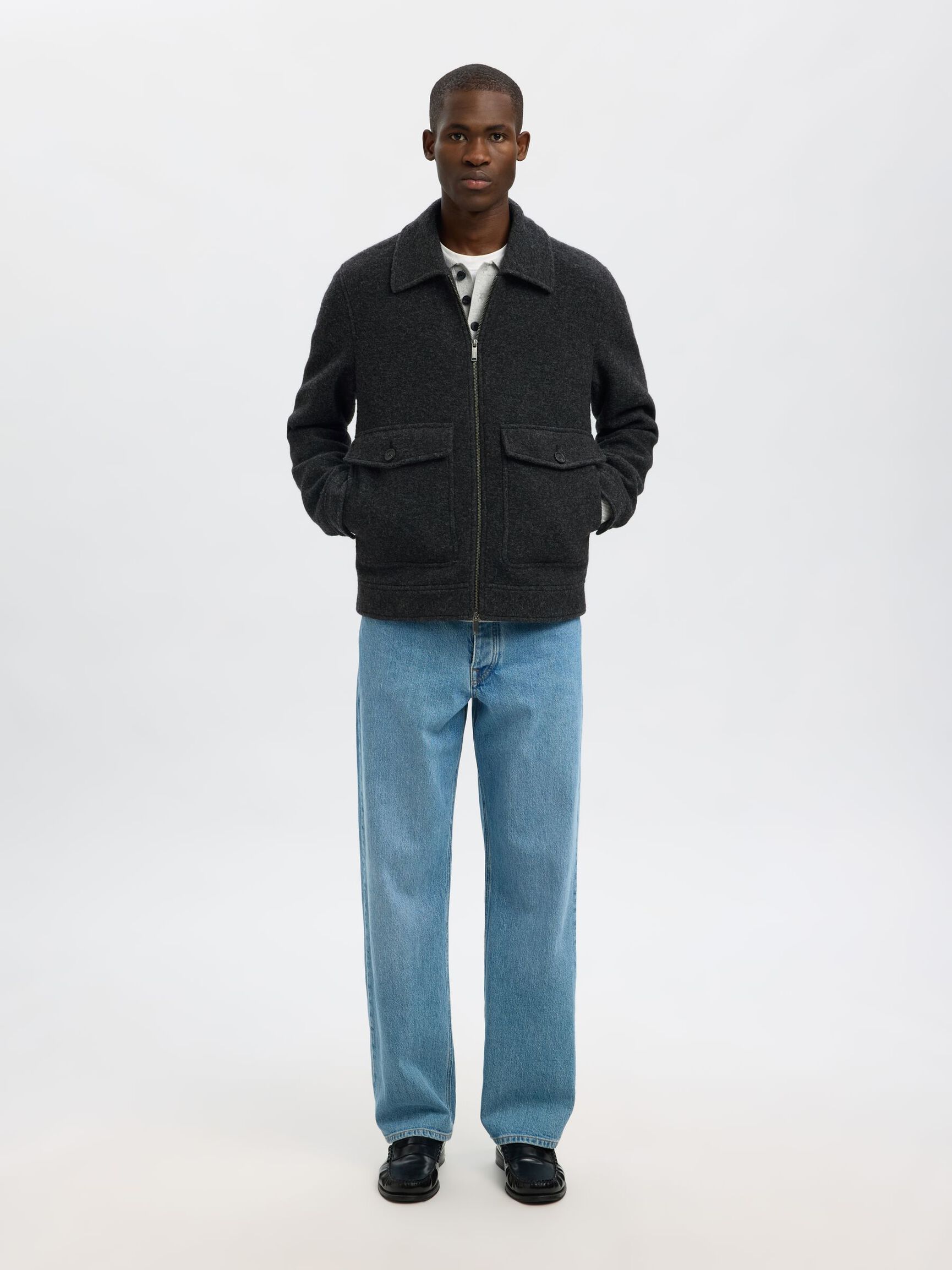 LAINE MÉLANGÉE VESTE, Grey Melange, highres