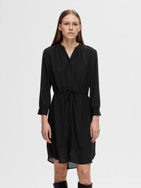 LOOSE MINI DRESS, Black, highres