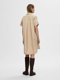 COTTON SHIRT DRESS, Humus, highres
