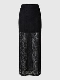 DENTELLE JUPE LONGUE, Black, highres