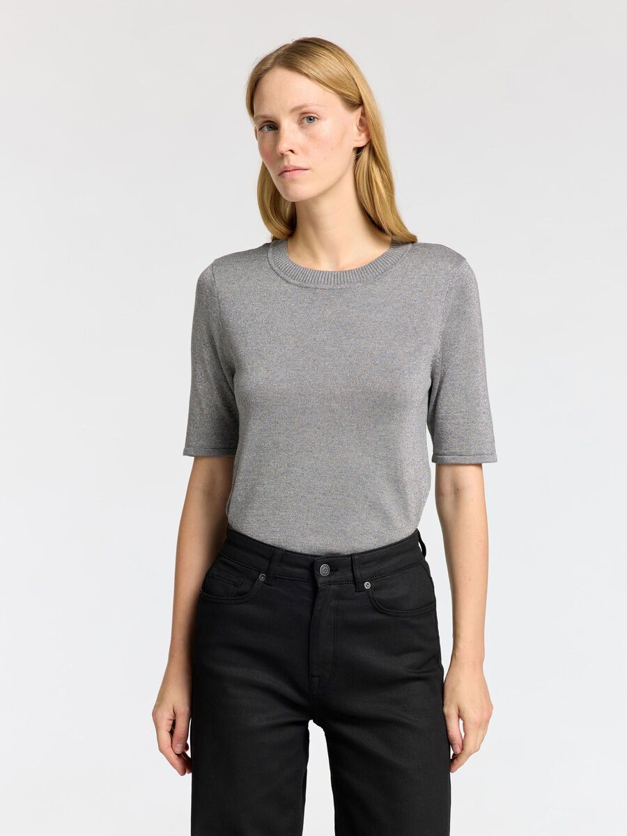 Selected GLITTER GEBREIDE TOP, Medium Grey Melange, highres - 16095948_MediumGreyMelange_1166474_003.jpg