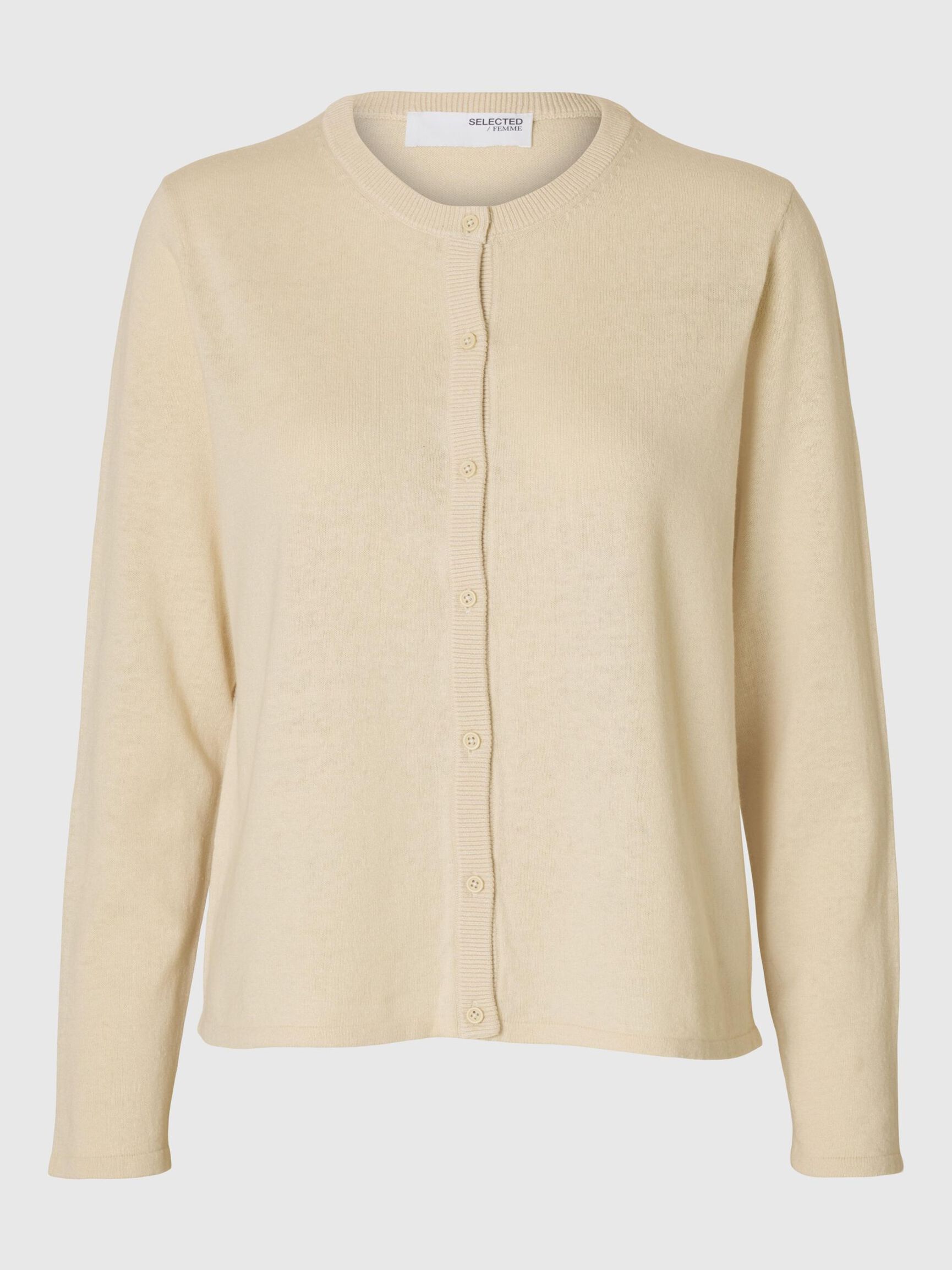 LINNENMIX GEBREID VEST, Birch, highres
