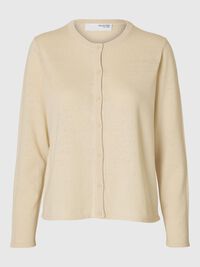 LINNENMIX GEBREID VEST, Birch, highres