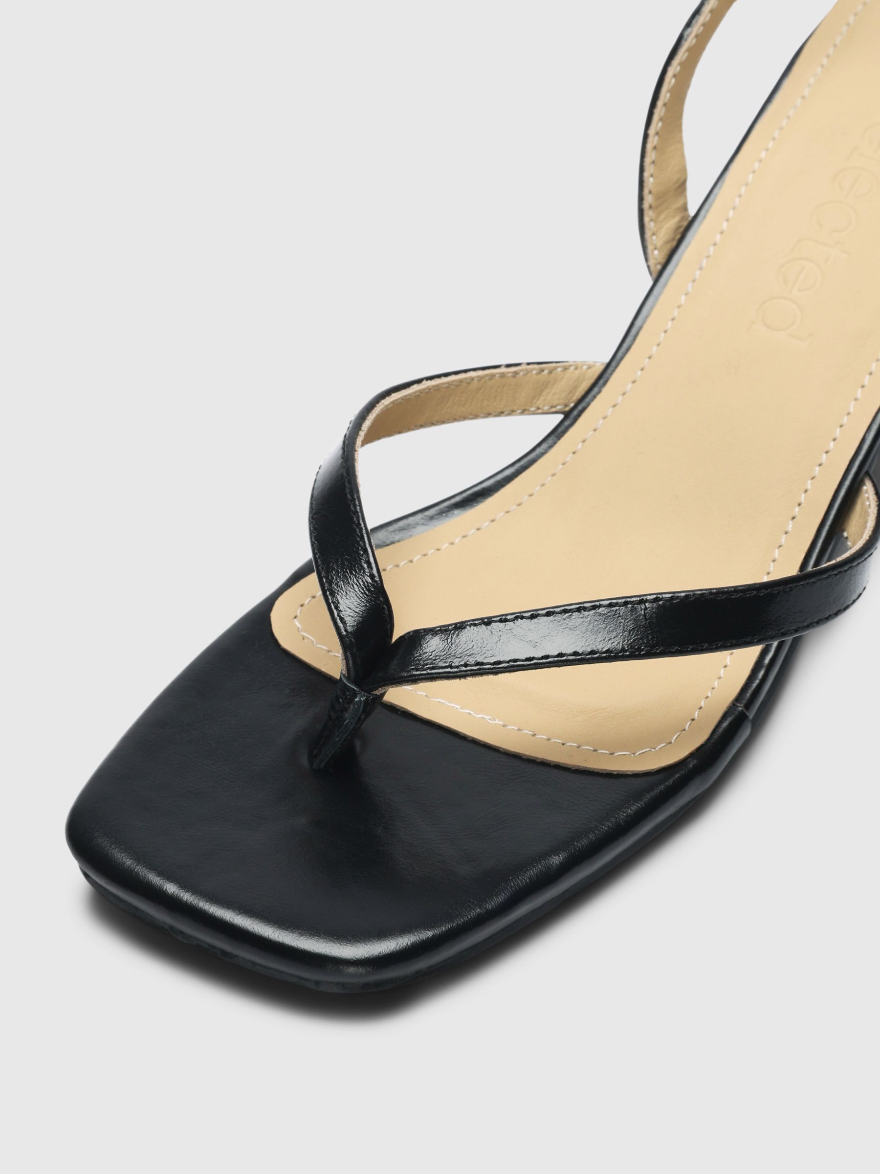 LEDER SANDALEN MIT BREITEN RIEMEN, Black, highres