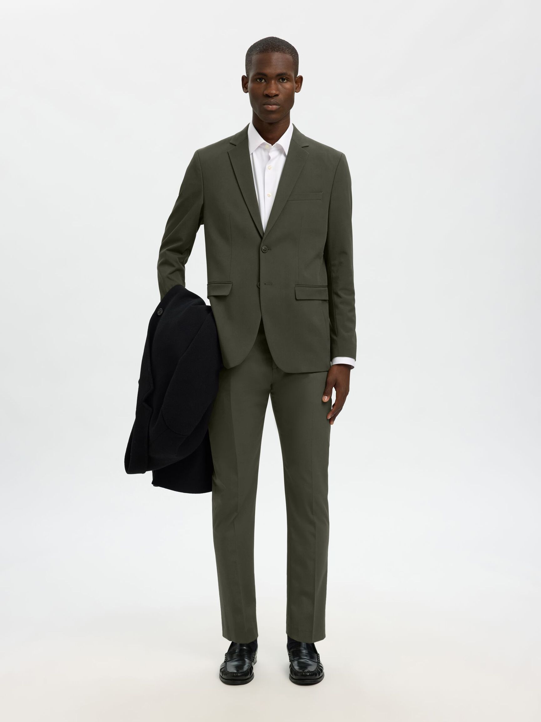 VISCOSE BLEND SLIM FIT BLAZER, Forest Night, highres