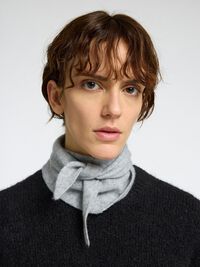 100% CASHMERE SCARF, Medium Grey Melange, highres