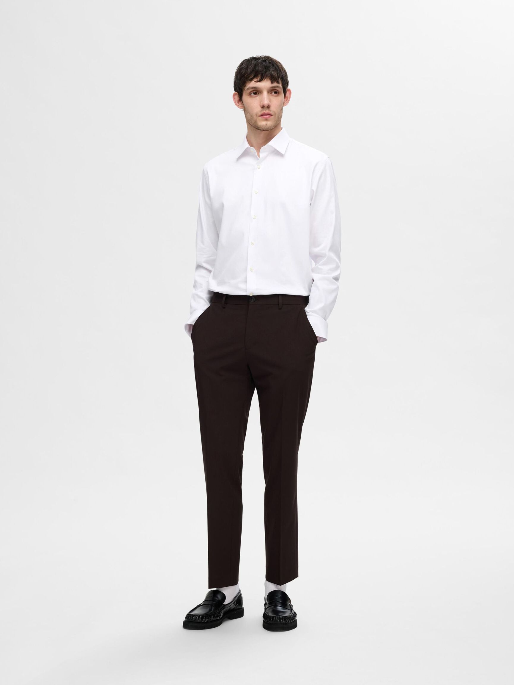 SLIM FIT HEMD, Bright White, highres