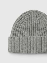 CASHMERE BEANIE, Light Grey Melange, highres