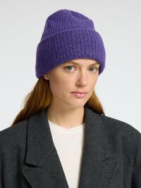 RIBBED WOOL BLEND BEANIE, Liberty, highres