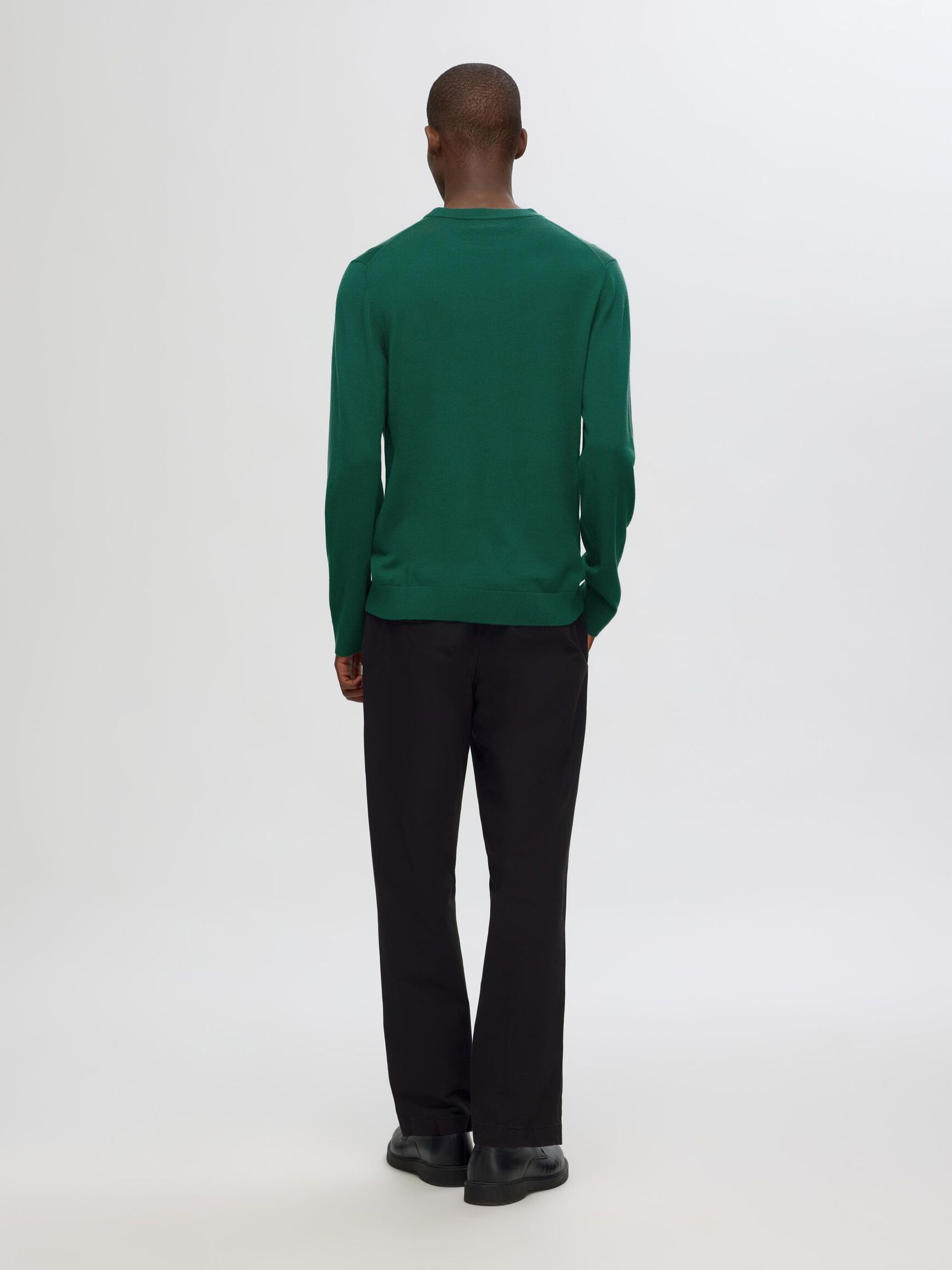 100% MERINOWOLL PULLOVER MIT RUNDHALSAUSSCHNITT, Rain Forest, highres