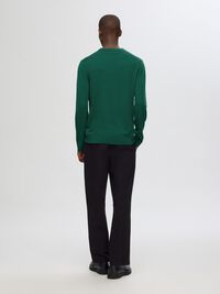 100% MERINO WOOL CREWNECK JUMPER, Rain Forest, highres