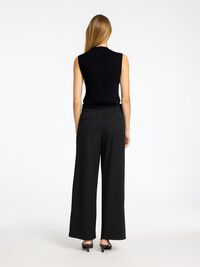 PAILLETTE TOP SANS MANCHES, Black, highres