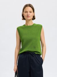 COTTON BLEND KNITTED VEST, Spindle Tree, highres
