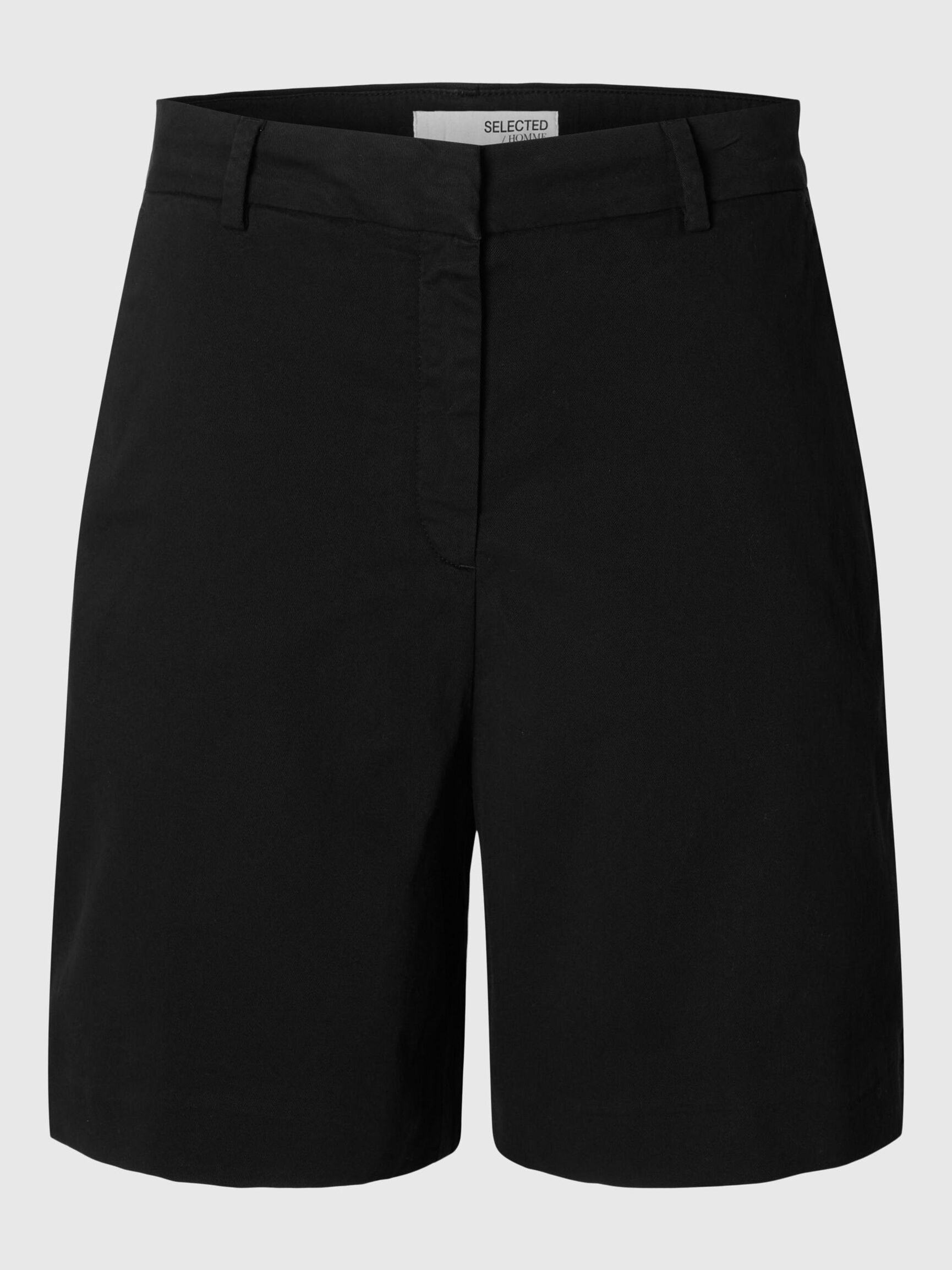 VID PASSFORM SHORTS MED HÖG MIDJA, Black, highres