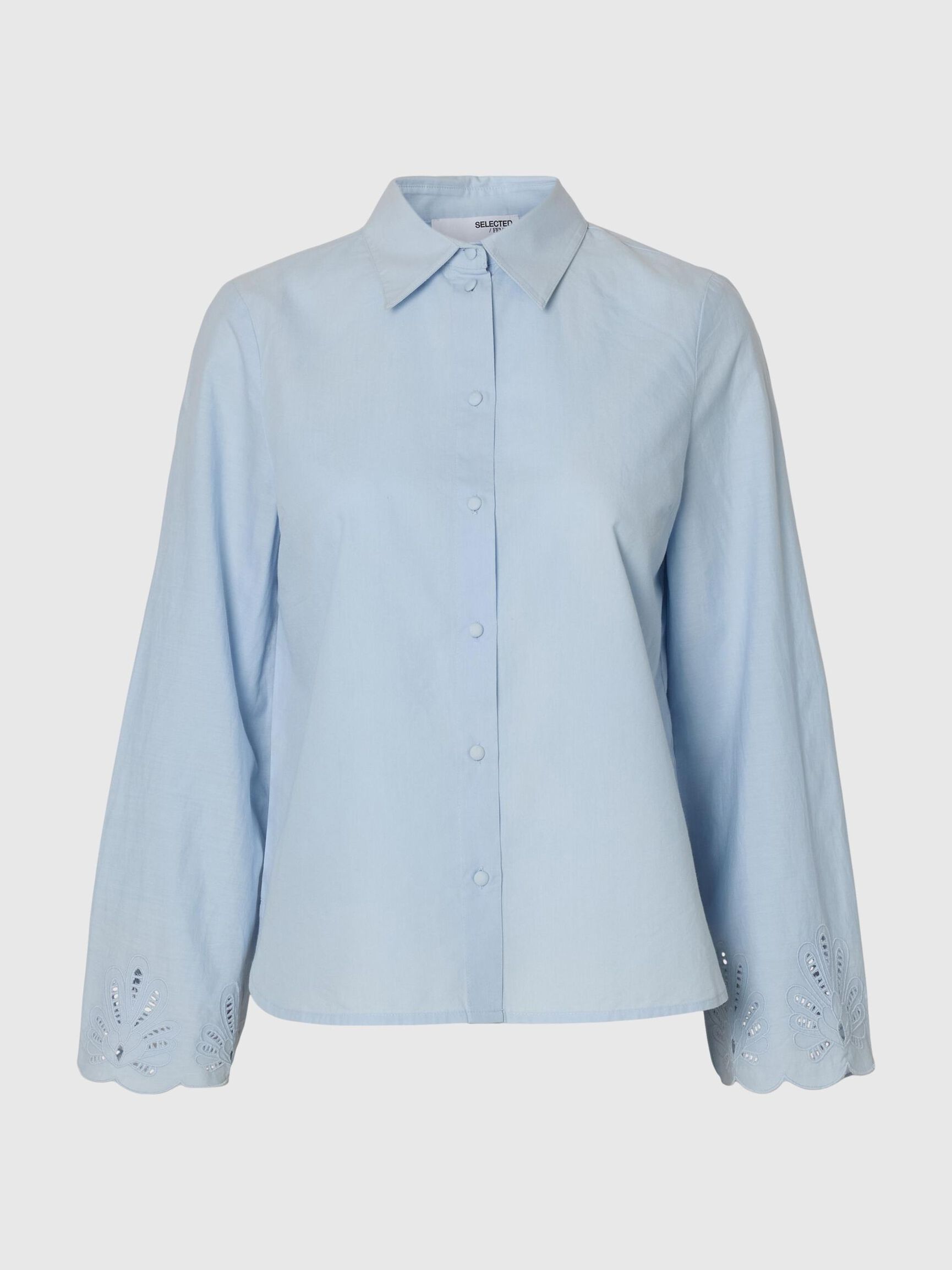 CAMICIA A MANICHE LUNGHE, Cashmere Blue, highres