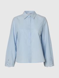 CAMICIA A MANICHE LUNGHE, Cashmere Blue, highres