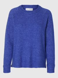 LONG-SLEEVED KNITTED JUMPER, Dazzling Blue, highres