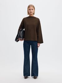 BOAT NECK COTTON LONG-SLEEVED T-SHIRT, Delicioso, highres