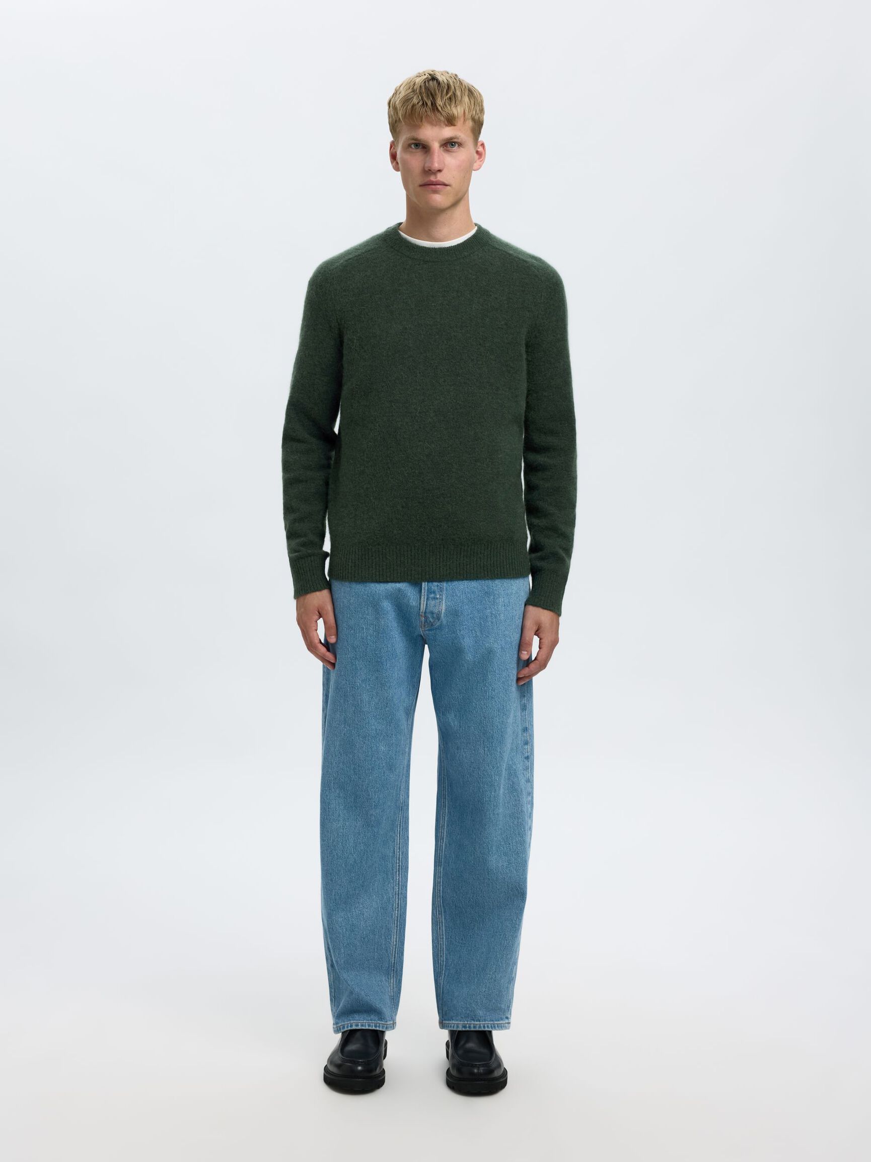 LANGÄRMELIGER STRICKPULLOVER, Deep Forest, highres