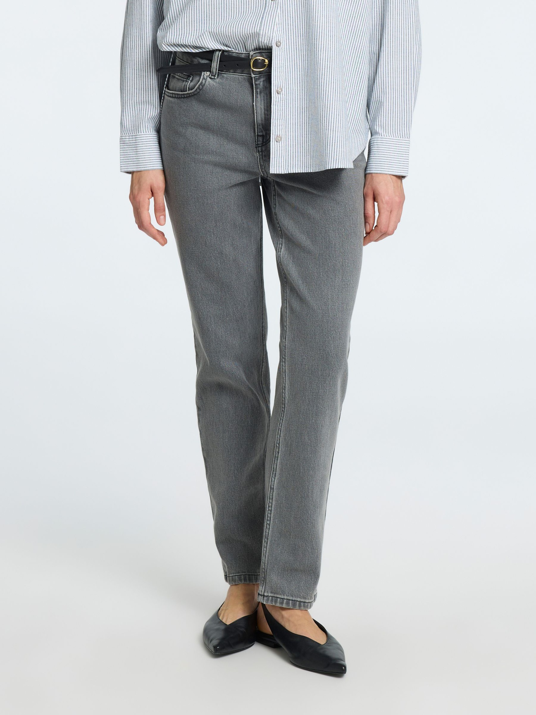 GRÅ STRAIGHT FIT JEANS, Light Grey Denim, highres