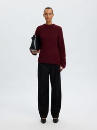 WOOL BLEND  PULLOVER, Tawny Port, highres