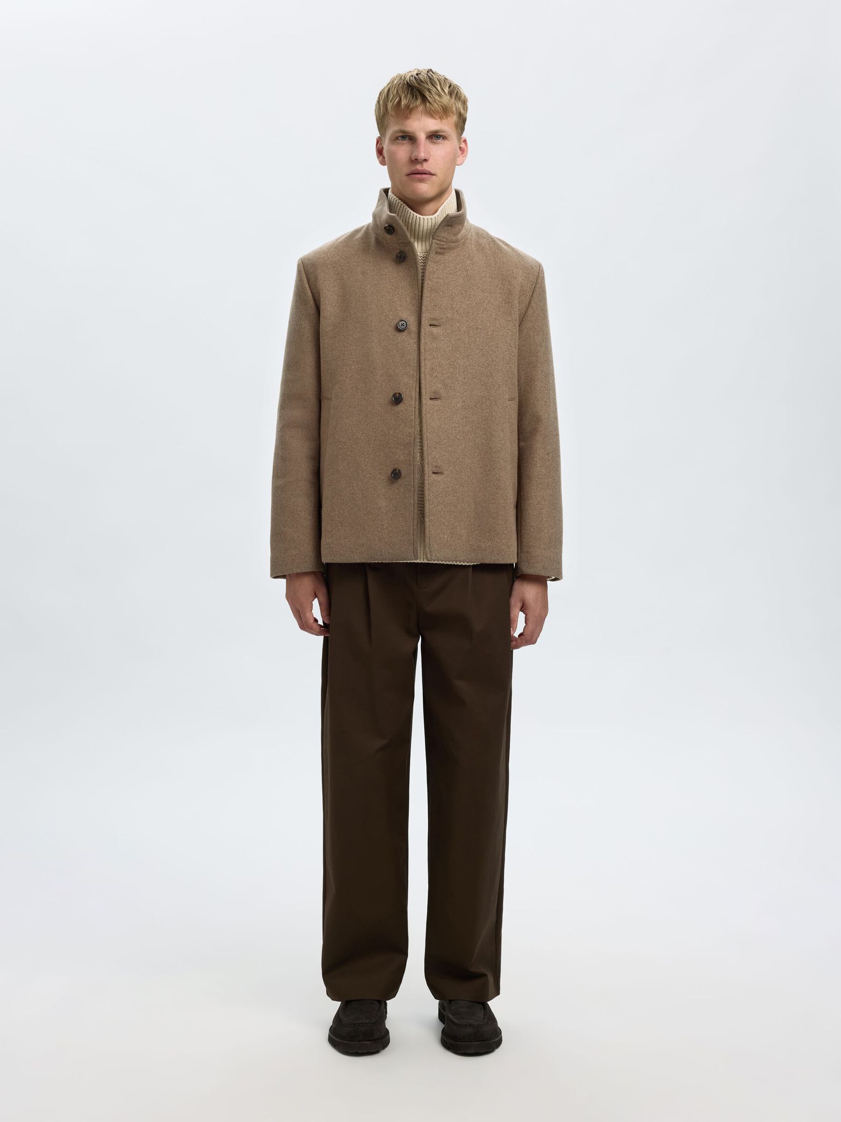 WOOL BLEND JACKET, Fallen Rock, highres