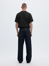 COTTON SLUB T-SHIRT, Black, highres