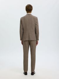 SLIM FIT SINGLE-BREASTED BLAZER, Dark Sand Melange, highres