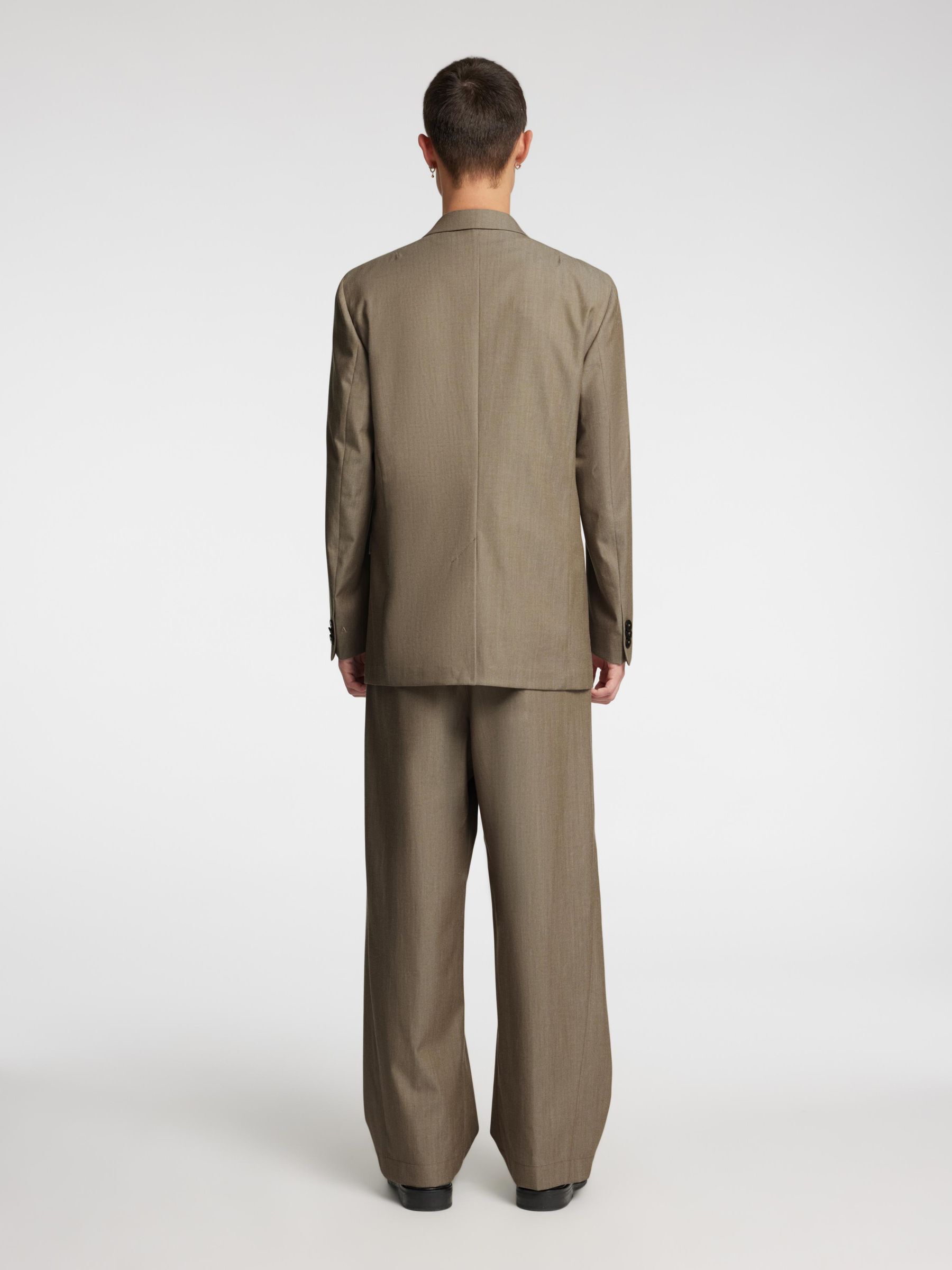 WOOL BLEND TROUSERS, Brindle, highres