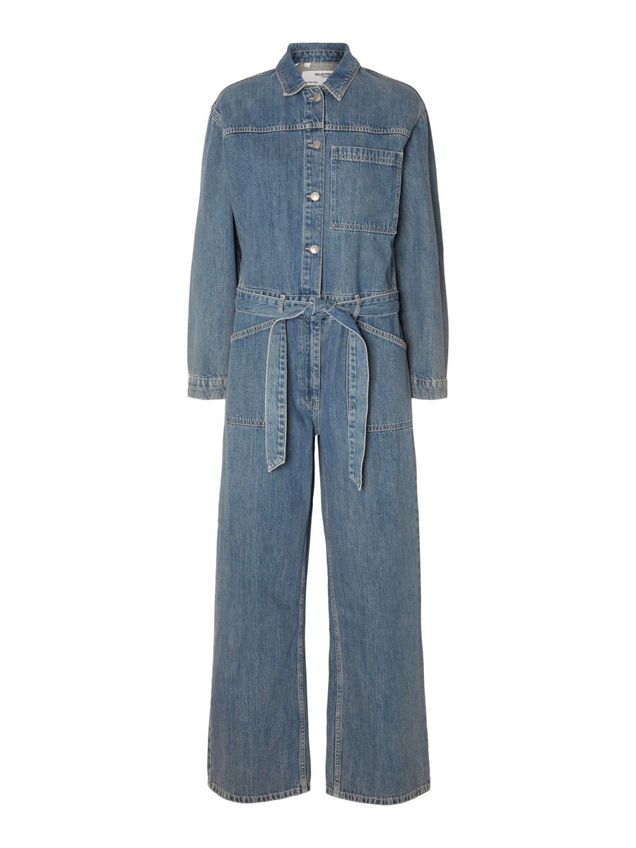 Selected MITTELBLAUER JEANS JUMPSUIT, Medium Blue Denim, highres - 16092283_MediumBlueDenim_001.jpg