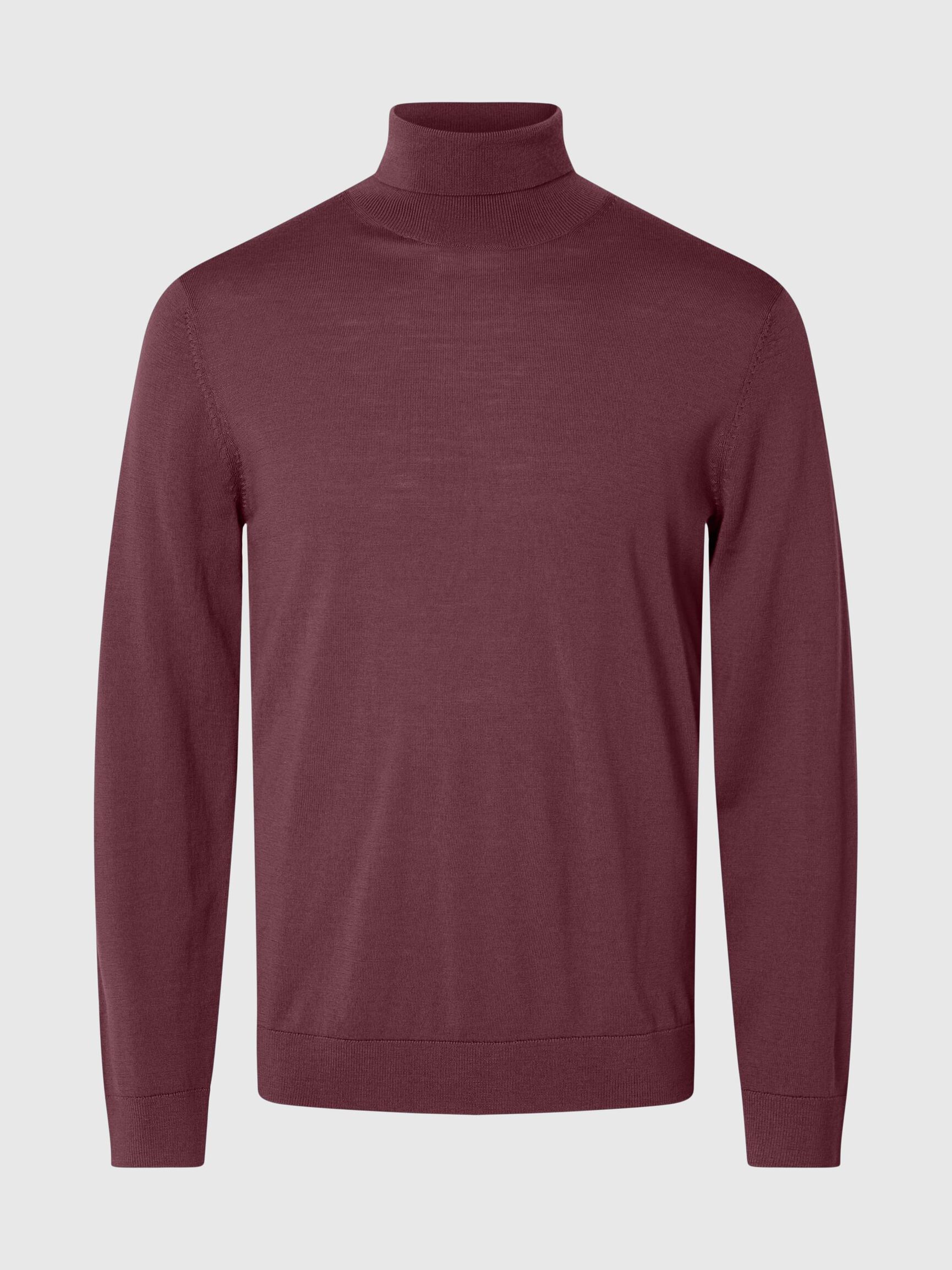100% MERINO WOOL TURTLENECK, Tawny Port, highres
