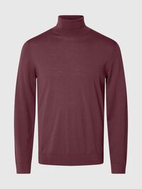 100% MERINO WOOL TURTLENECK, Tawny Port, highres
