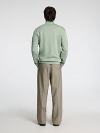 VISCOSE BLEND HALF ZIP SWEATSHIRT, Iceberg Green, highres