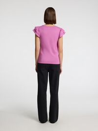 COTTON RUFFLED T-SHIRT, First Bloom, highres