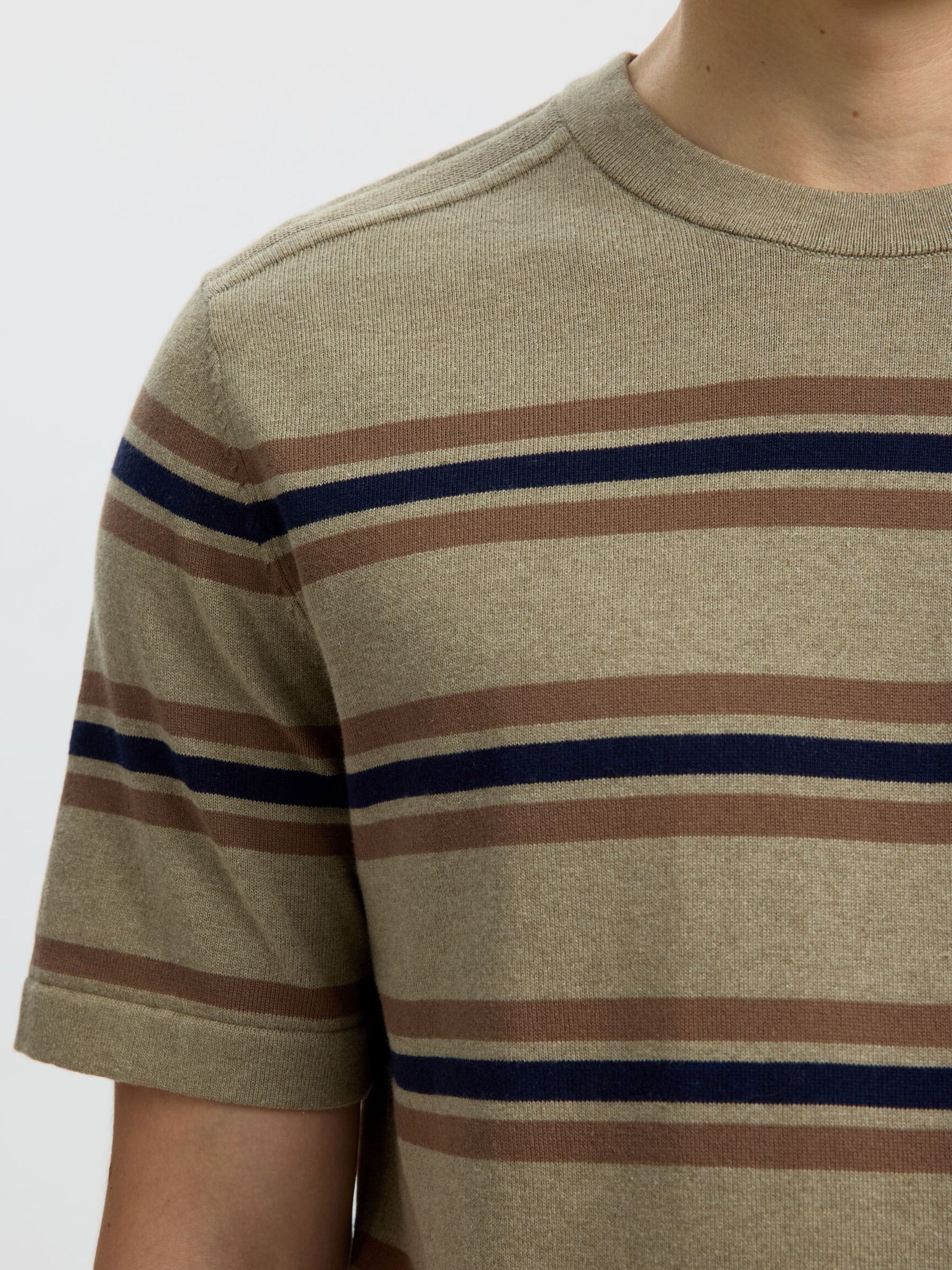 100% COTTON KNITTED TOP, Vetiver, highres