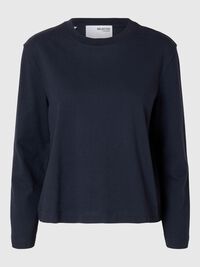 LANGÄRMELIGES BOXY T-SHIRT, Dark Sapphire, highres