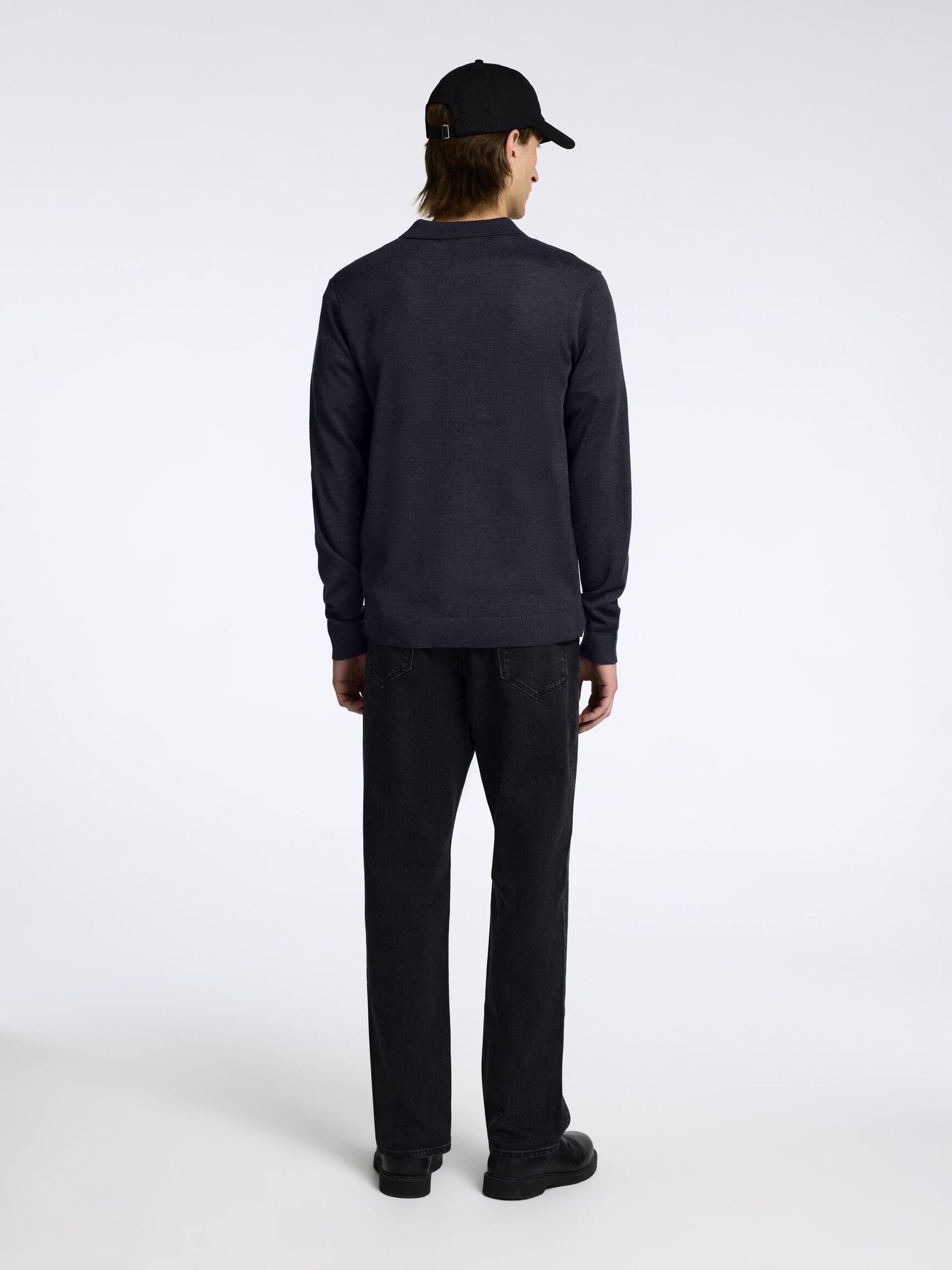 WOOL BLEND ZIP-FRONT CARDIGAN, Dark Sapphire, highres