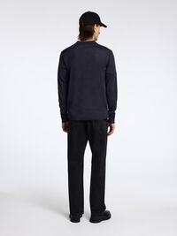 WOOL BLEND ZIP-FRONT CARDIGAN, Dark Sapphire, highres