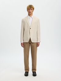 REGULAR FIT LINNEN BLAZER, Oatmeal, highres