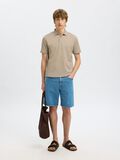 Selected KURZARM POLO SHIRT, Oatmeal, highres - 16099994_Oatmeal_008.jpg