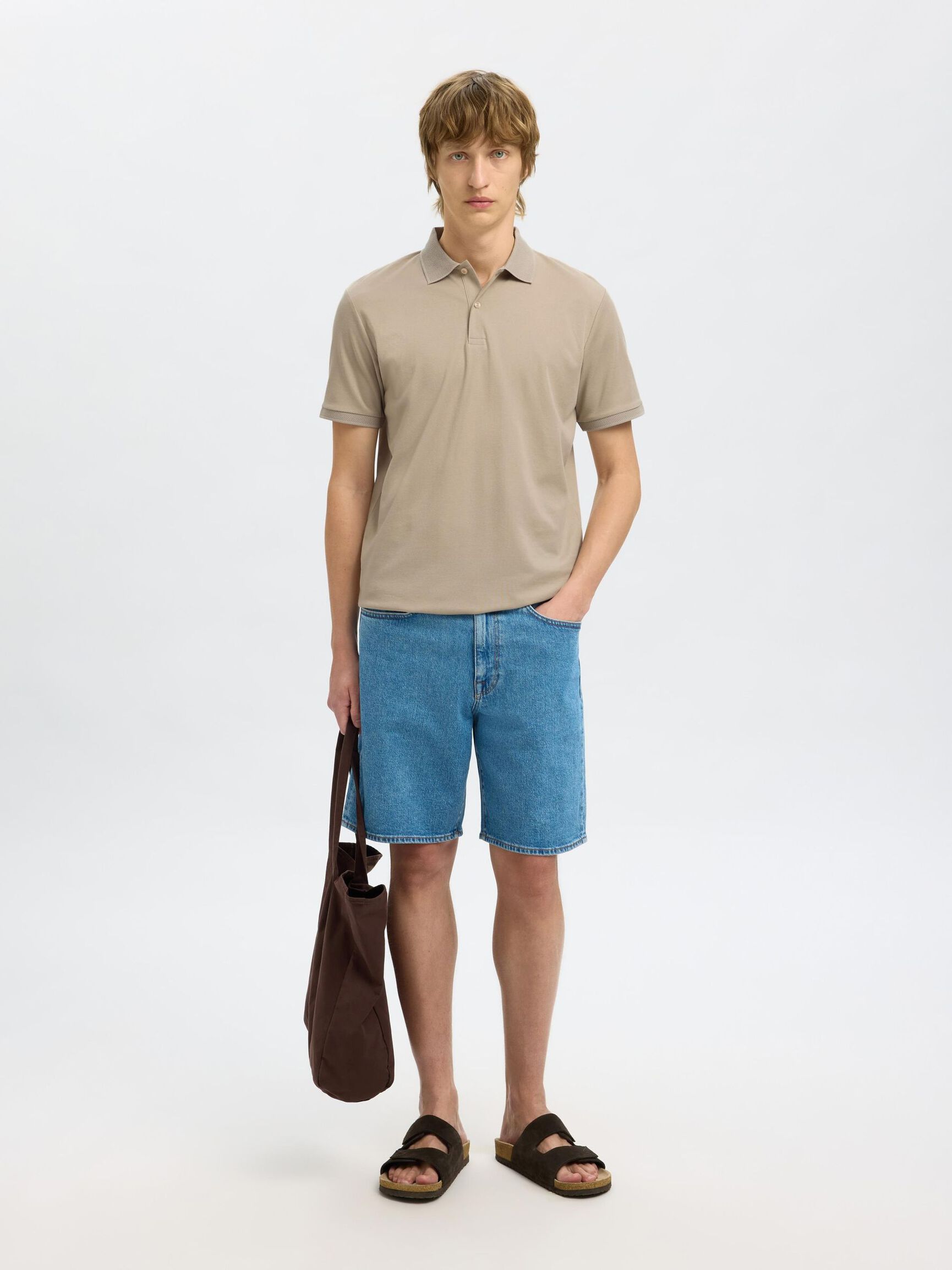 MANCHES COURTES POLO, Oatmeal, highres