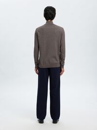 HALF-ZIP KNITTED JUMPER, Morel, highres