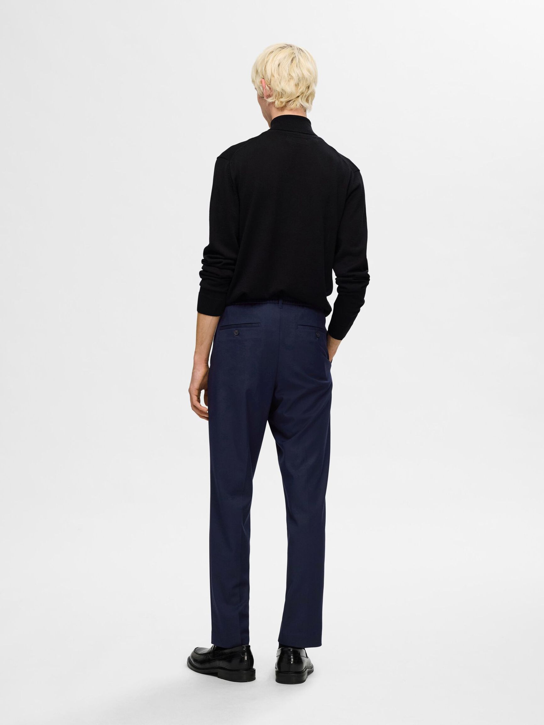 VISCOSE BLEND PLEATED TROUSERS, Sky Captain, highres