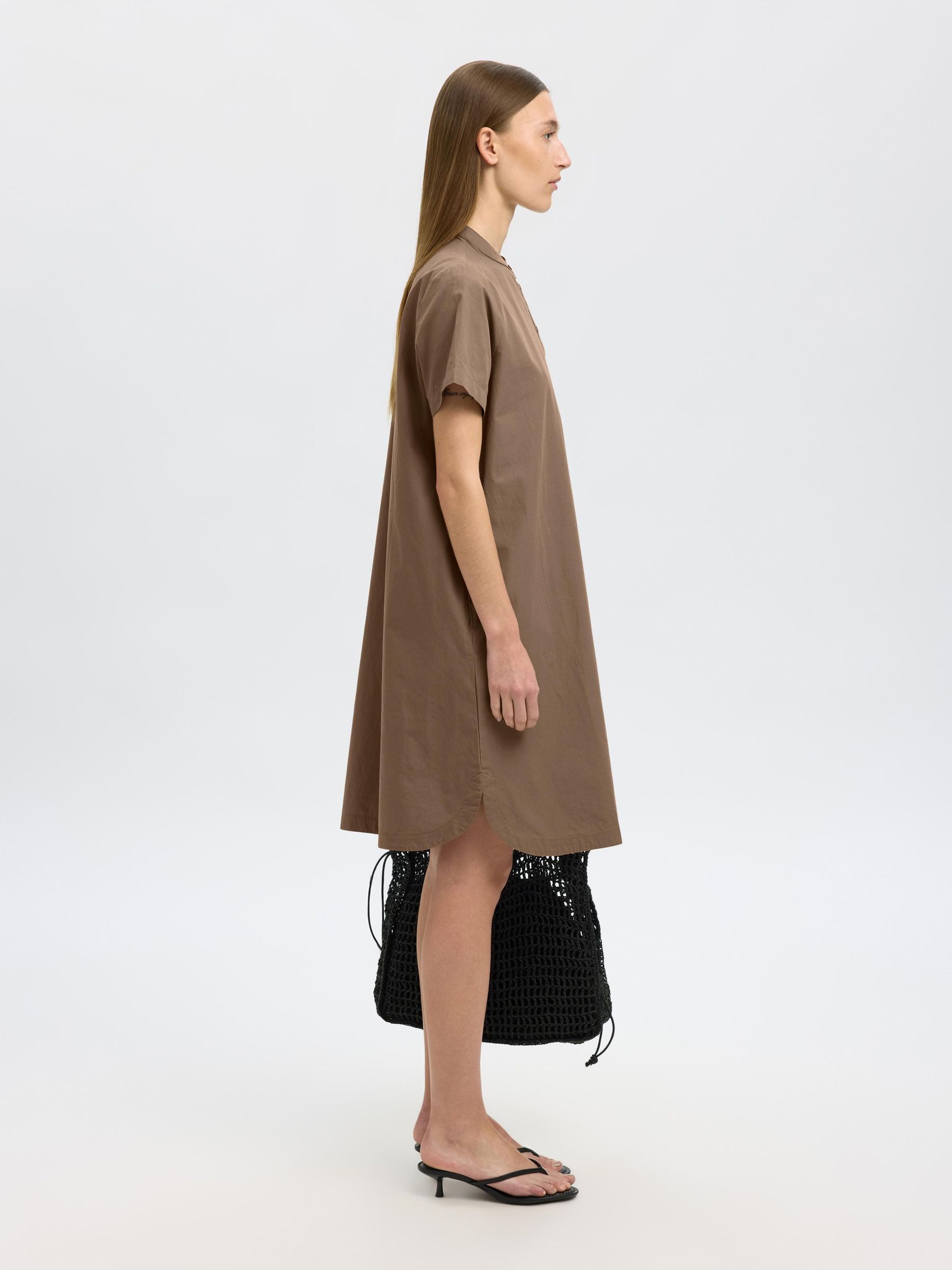 KATOENEN MINI JURK, Coca Mocha, highres